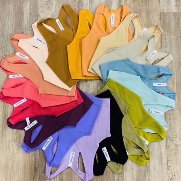 Zenana Outfitters Other - 🔥 Just in: New Zenana seamless racerback crop top